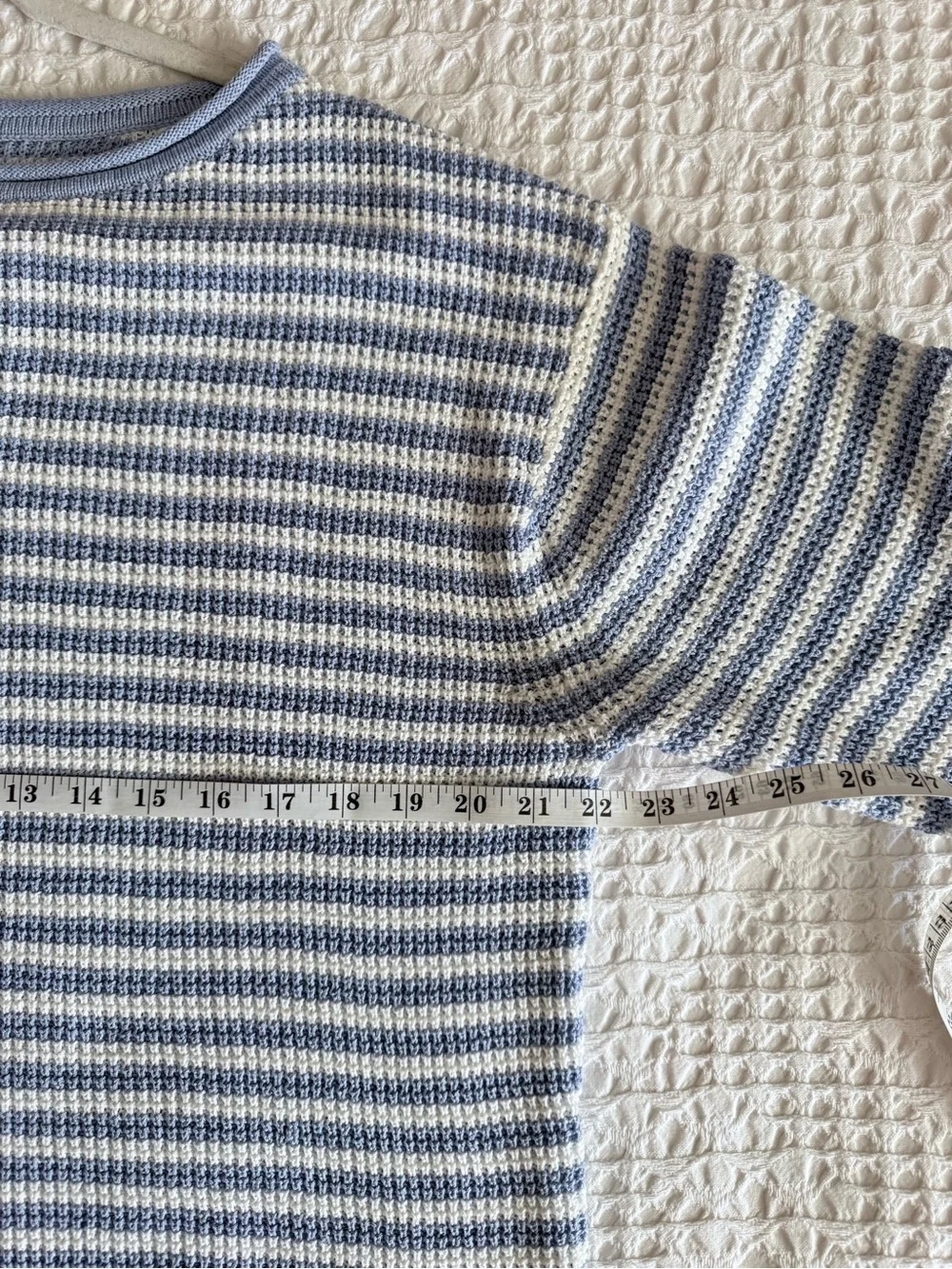 J.Crew Sweater Stripe Blue Ivory Cotton Linen Blend Women’s XL NWT Long Sleeve